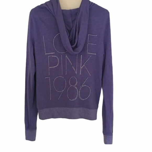 PINK Victoria's Secret Tops - VICTORIA’S SECRET PINK Purple Full Zip Jacket Size Medium Good Condition